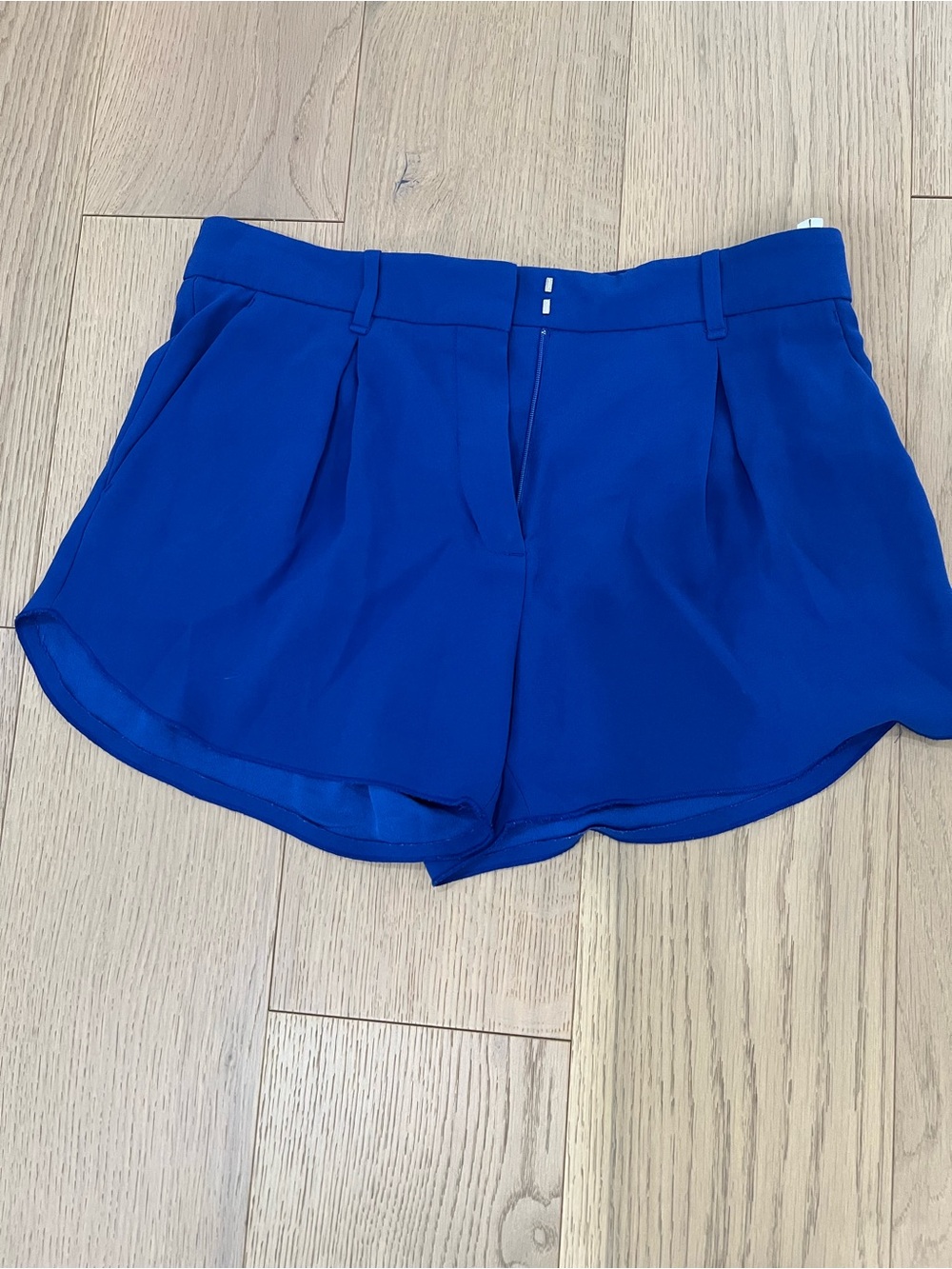 Babaton Royal Blue Pleated High-Rise Shorts